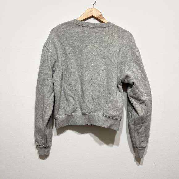 Good American Rhinestone Crystal Jewel Diamond Embellished Crew Neck Sweatshirt - Picture 4 of 4